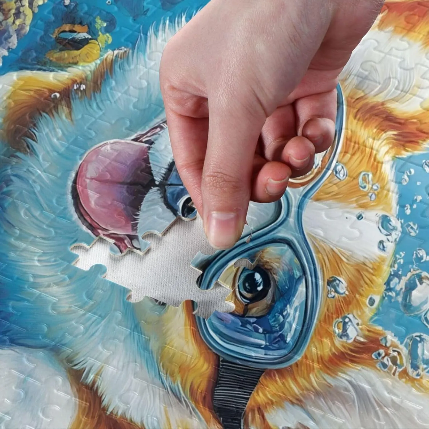 Puzzles for Adults 500 Piece Cute Corgi Swimming Underwater Fish Jigsaw Puzzles for Kids Toy Game Gift 202b8590
