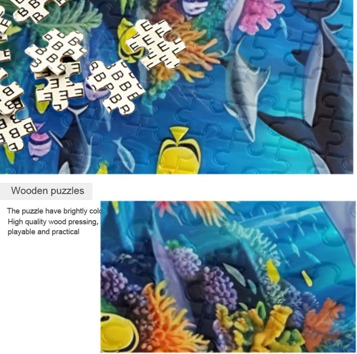 Puzzles for Adults 500 Piece Whales Dolphin Fish Undersea Jigsaw Puzzles Kids Toy Game Gift 202A2484