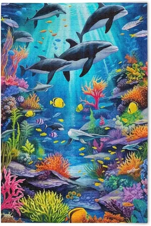 Puzzles for Adults 500 Piece Whales Dolphin Fish Undersea Jigsaw Puzzles Kids Toy Game Gift 202A2484