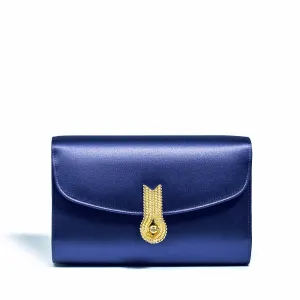 QUEEN MID SATIN NAVY BLUE