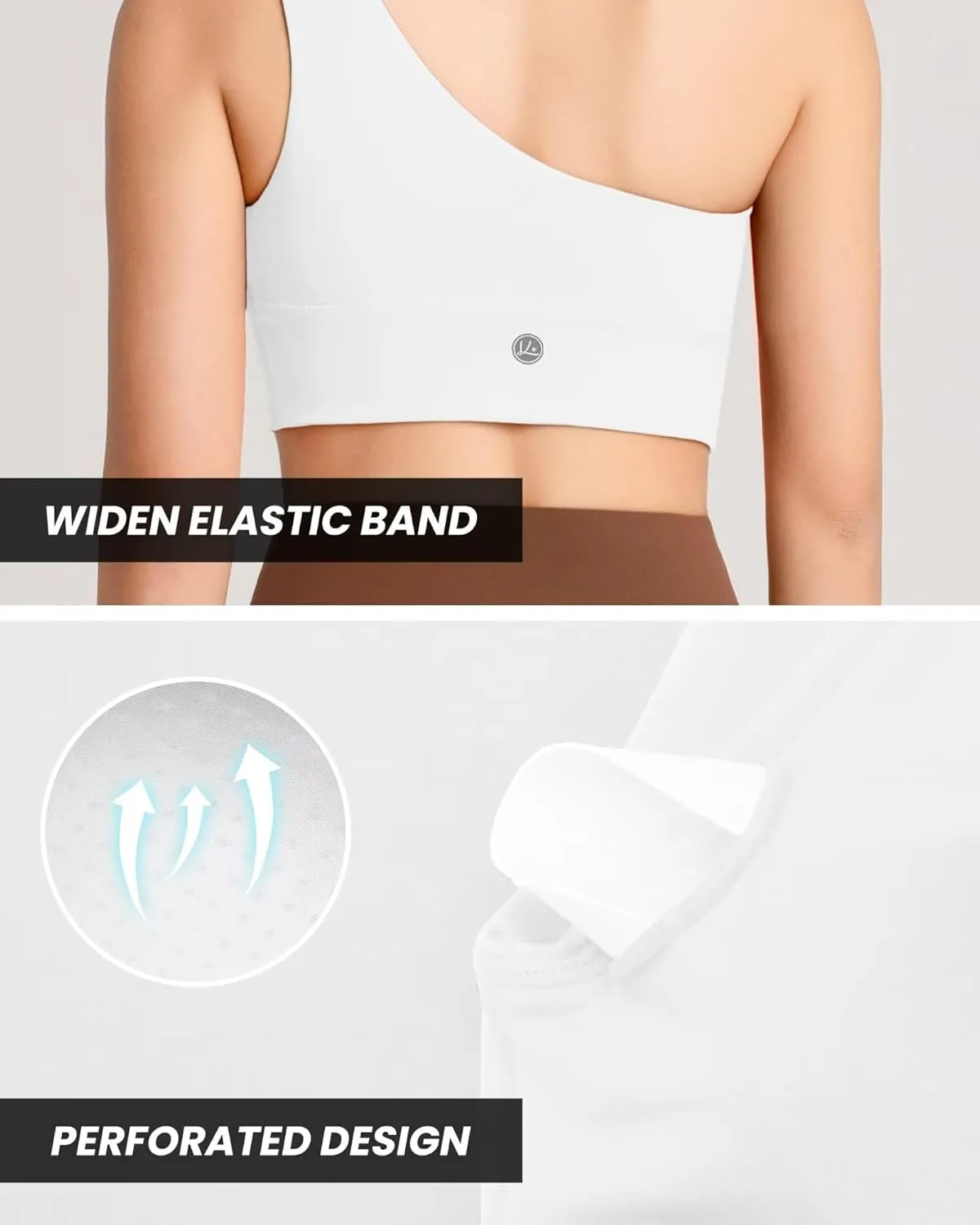 QUEENIEKE Womens One Shoulder Sports Bra Workout Strap Yoga Bras Cute Low Support Tops