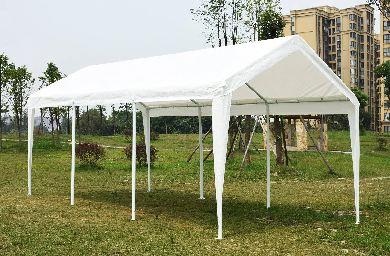 QUICTENT 10' X 20' GABLE ROOF CARPORT-WHITE