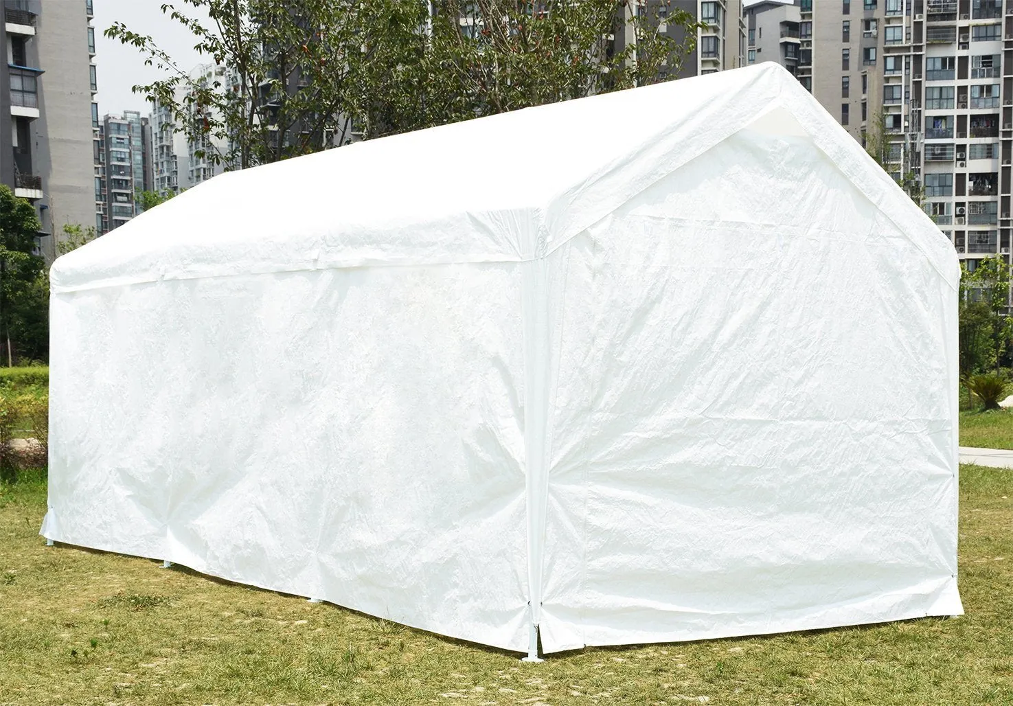 QUICTENT 10' X 20' GABLE ROOF CARPORT-WHITE