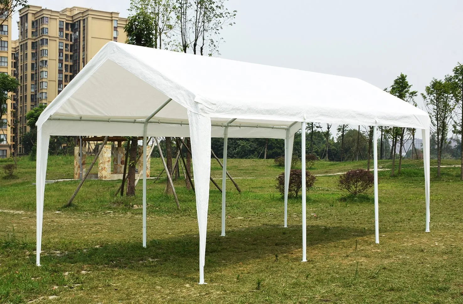 QUICTENT 10' X 20' GABLE ROOF CARPORT-WHITE
