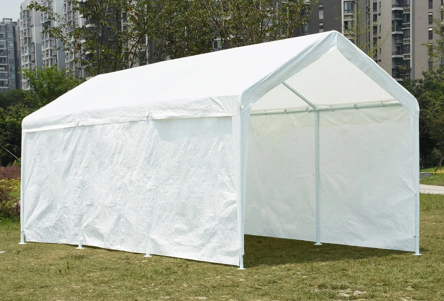 QUICTENT 10' X 20' GABLE ROOF CARPORT-WHITE
