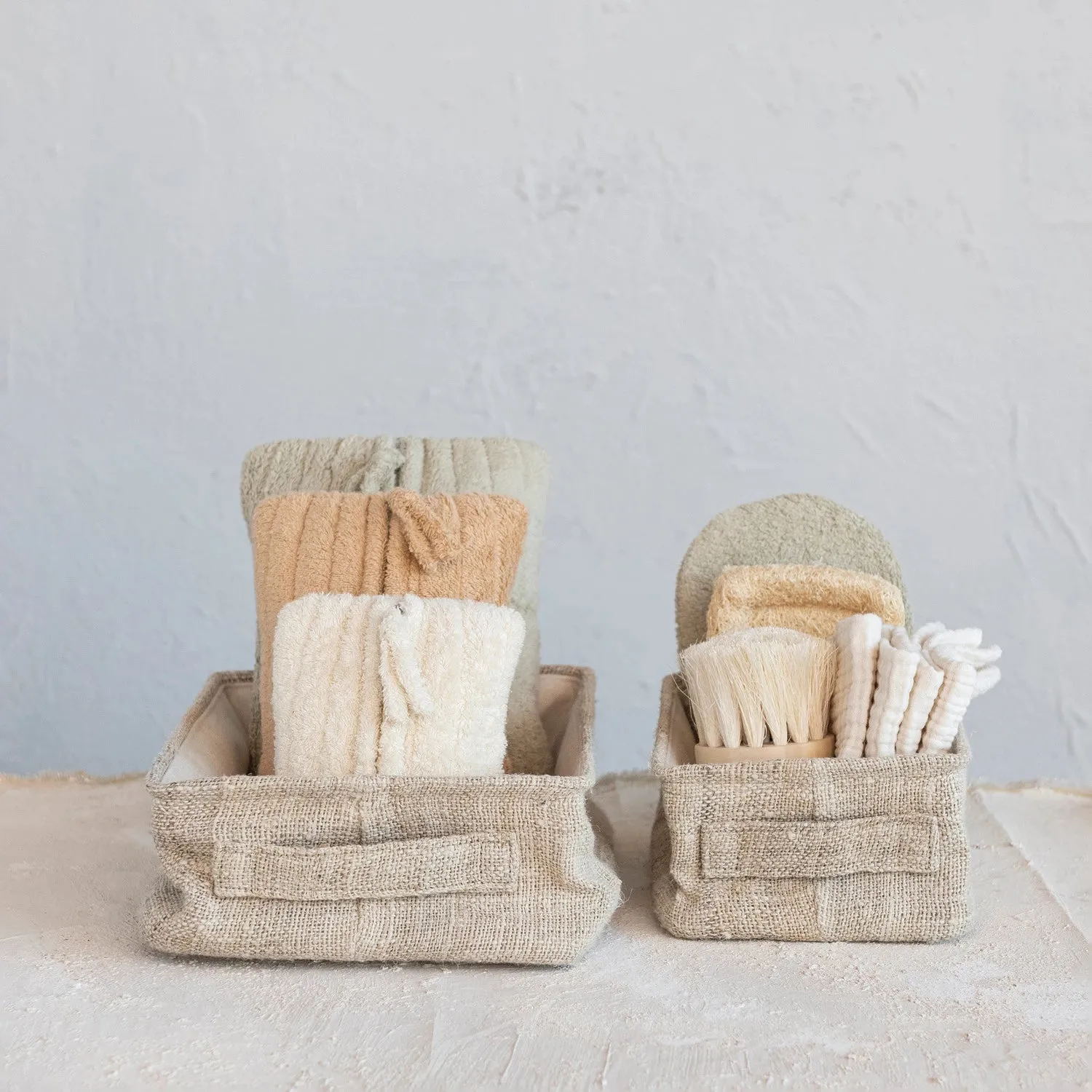 Quilted Terrycloth Pouch Set