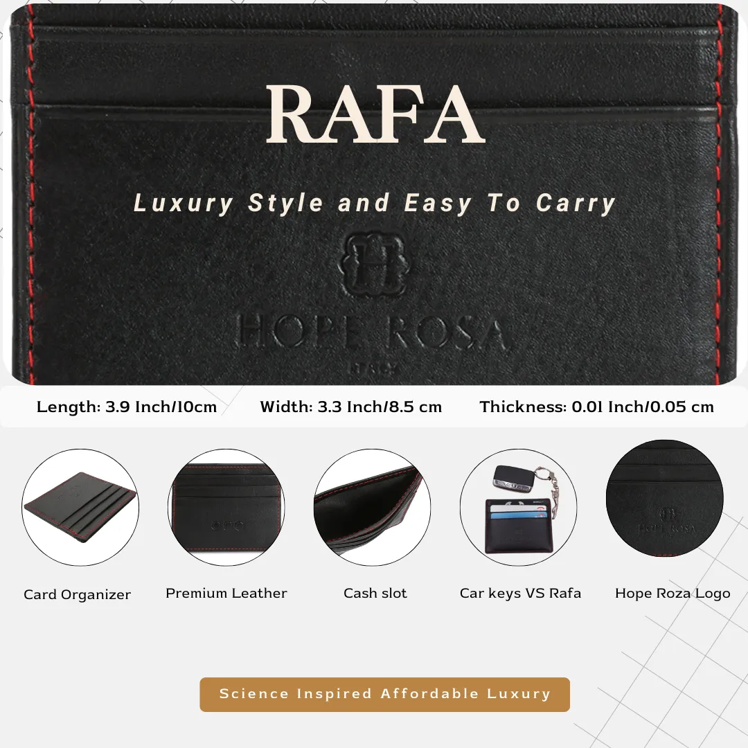 Rafa Leather Multi-Slot Card Holder/Wallet (Black)