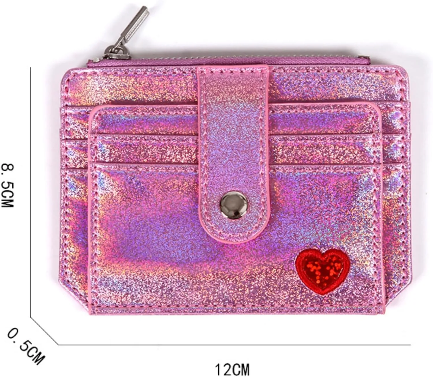 RARITYUS Women Shiny Wallet Holographic Bifold Glitter Leather Small Card Holder Coin Purse Clutch Wallet