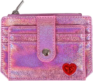 RARITYUS Women Shiny Wallet Holographic Bifold Glitter Leather Small Card Holder Coin Purse Clutch Wallet