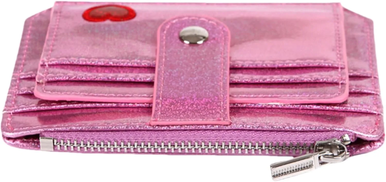 RARITYUS Women Shiny Wallet Holographic Bifold Glitter Leather Small Card Holder Coin Purse Clutch Wallet