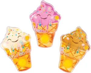 Raymond Geddes Ice Cream Float Water Games – Pack of 24 – Handheld Ring Toss Toys in Cone Shapes with Refillable Water