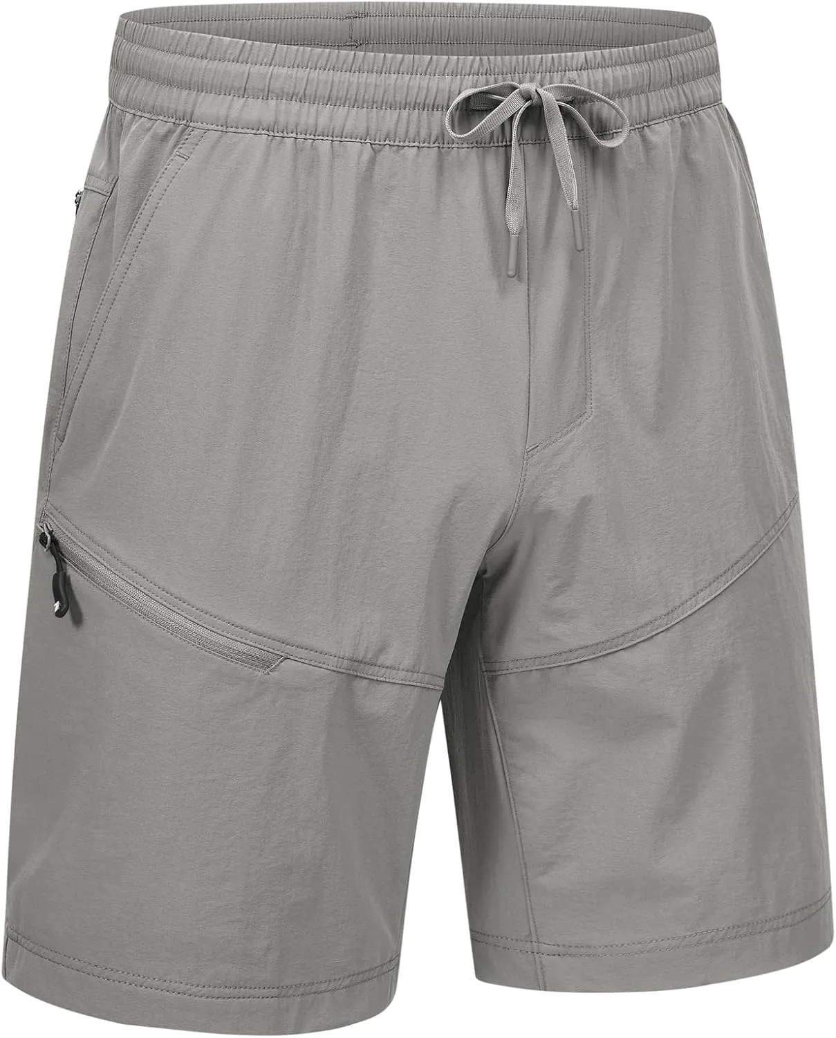 Rdruko Men's Hiking Shorts 9'' Quick Dry Lightweight Work Cargo Outdoor Elastic Waist Shorts with Zipper Pockets