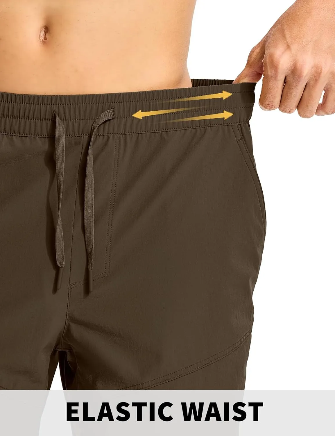 Rdruko Men's Hiking Shorts 9'' Quick Dry Lightweight Work Cargo Outdoor Elastic Waist Shorts with Zipper Pockets