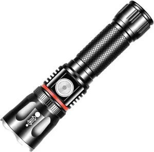Rechargeable Flashlight, Super Bright Zoomable Water-Resistant 4 Light Modes for Camping Hiking Emergency Led Flashlight Handheld` for hu∩ting, Camping, Emergencies