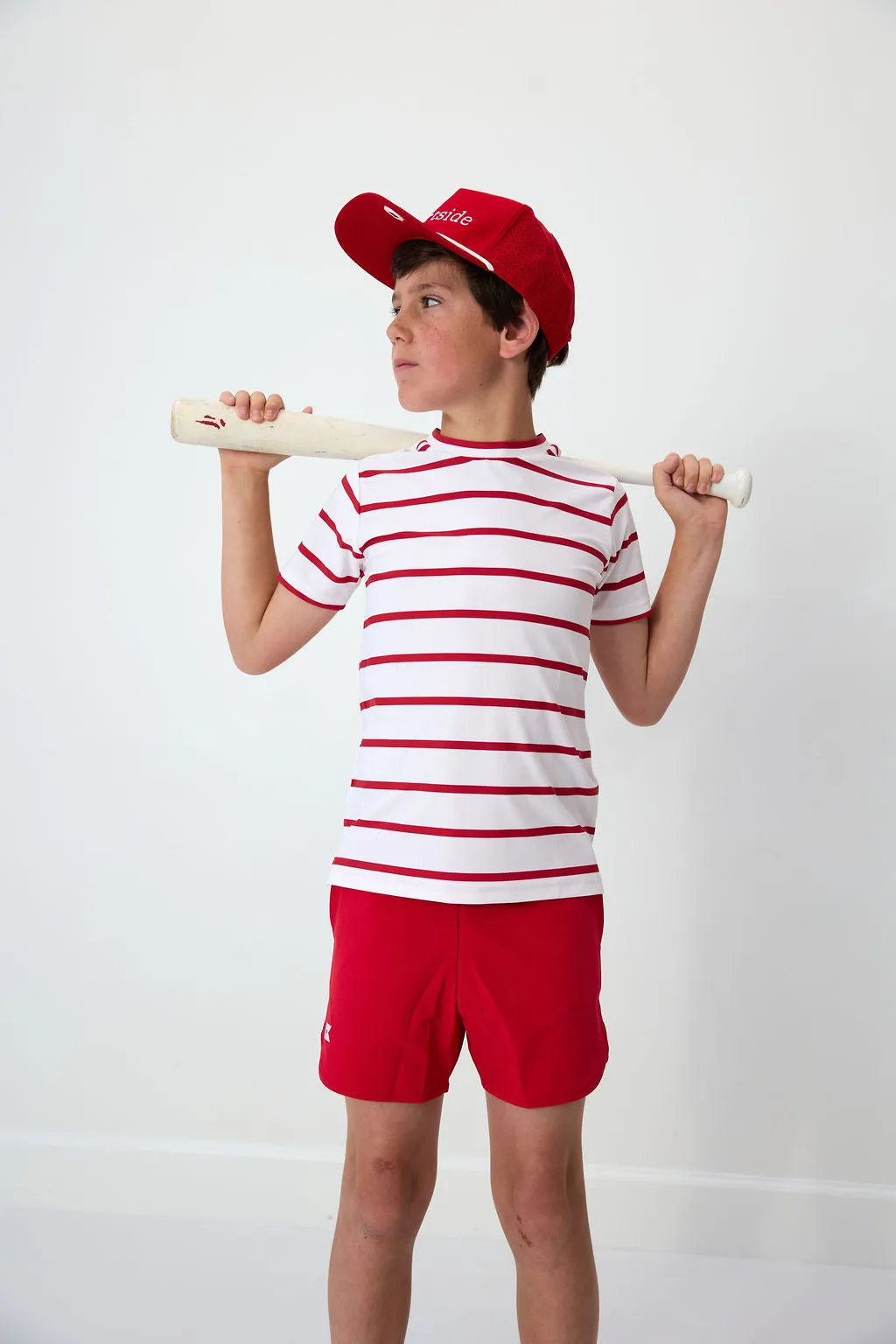 red and white stripe practice shirt