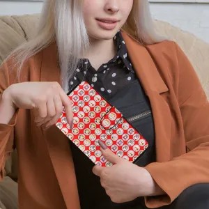 Red Fengshui Lucky Cat Long Flap Wallet