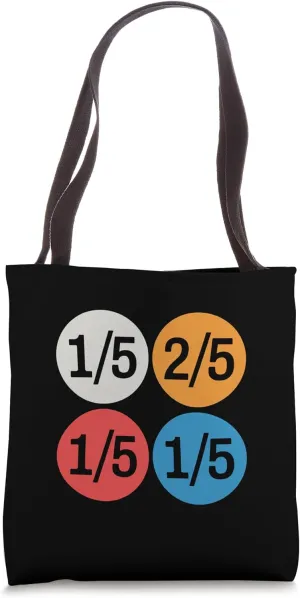 Red Fifth Blue Fifth Math Fractions for Mathematicians Tote Bag