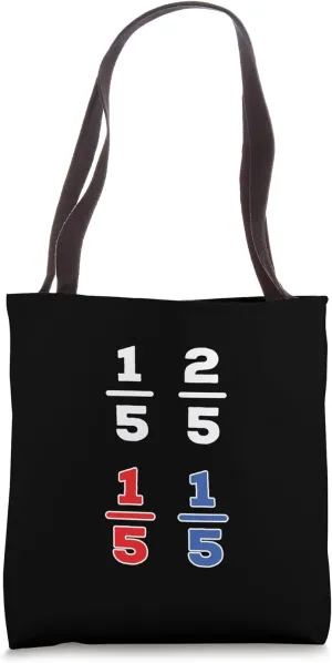 Red Fifth Blue Fifth Math Fractions Mathematicians Tote Bag