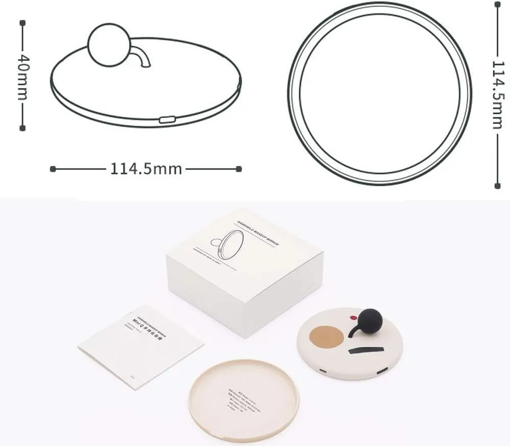 REDSHORE Smart LED Makeup Mirror,Portable Alloy USB Rechargeable Light Beauty Mirror,Cosmetic Mirrors for Home Bathroom Shower Travel Girl (Pink)