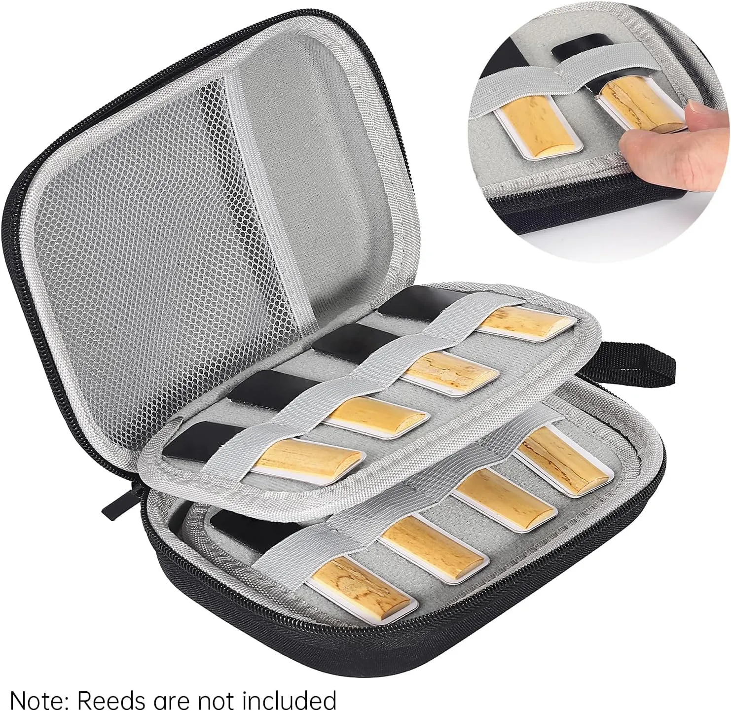 Reeds Case Storage Bag Reed Carrying Holder for Clarinet Saxophone Waterproof Portable Clarinet Reeds Case 20Pcs Storage Capacity (Not Including Reeds)