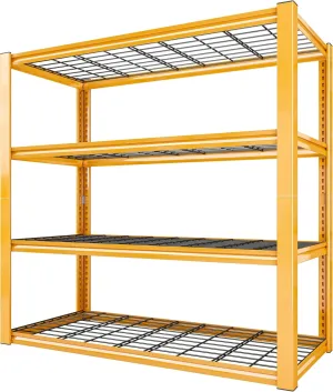 REIBII 40" W Garage Shelving 2240 LBS Storage Shelves Adjustable Heavy Duty Shelving 4 Tier Metal Shelves for Storage 59.5" H Metal Shelf for Pantry Basement Warehouse 40" W × 19.5" D × 59.5" H