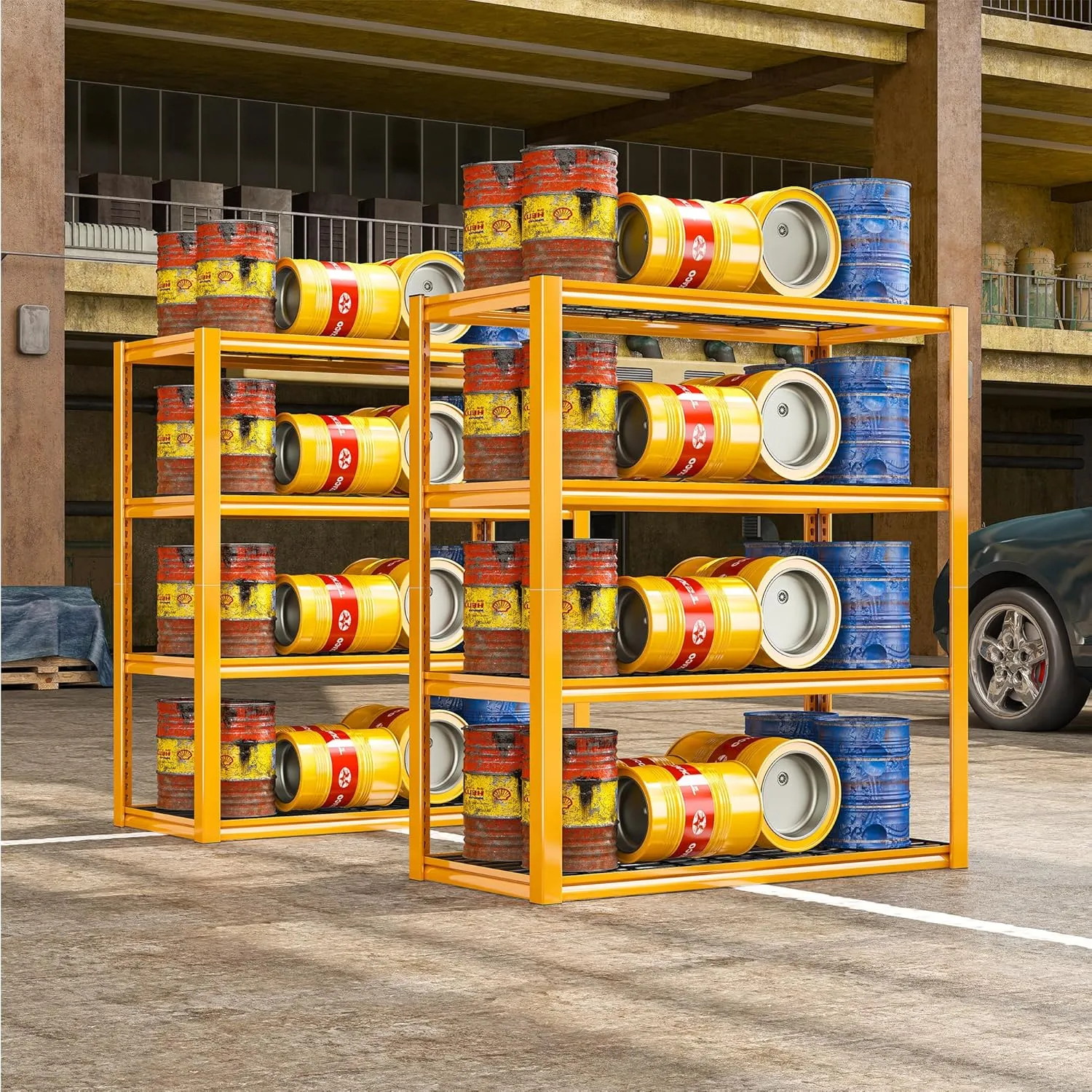 REIBII 40" W Garage Shelving 2240 LBS Storage Shelves Adjustable Heavy Duty Shelving 4 Tier Metal Shelves for Storage 59.5" H Metal Shelf for Pantry Basement Warehouse 40" W × 19.5" D × 59.5" H
