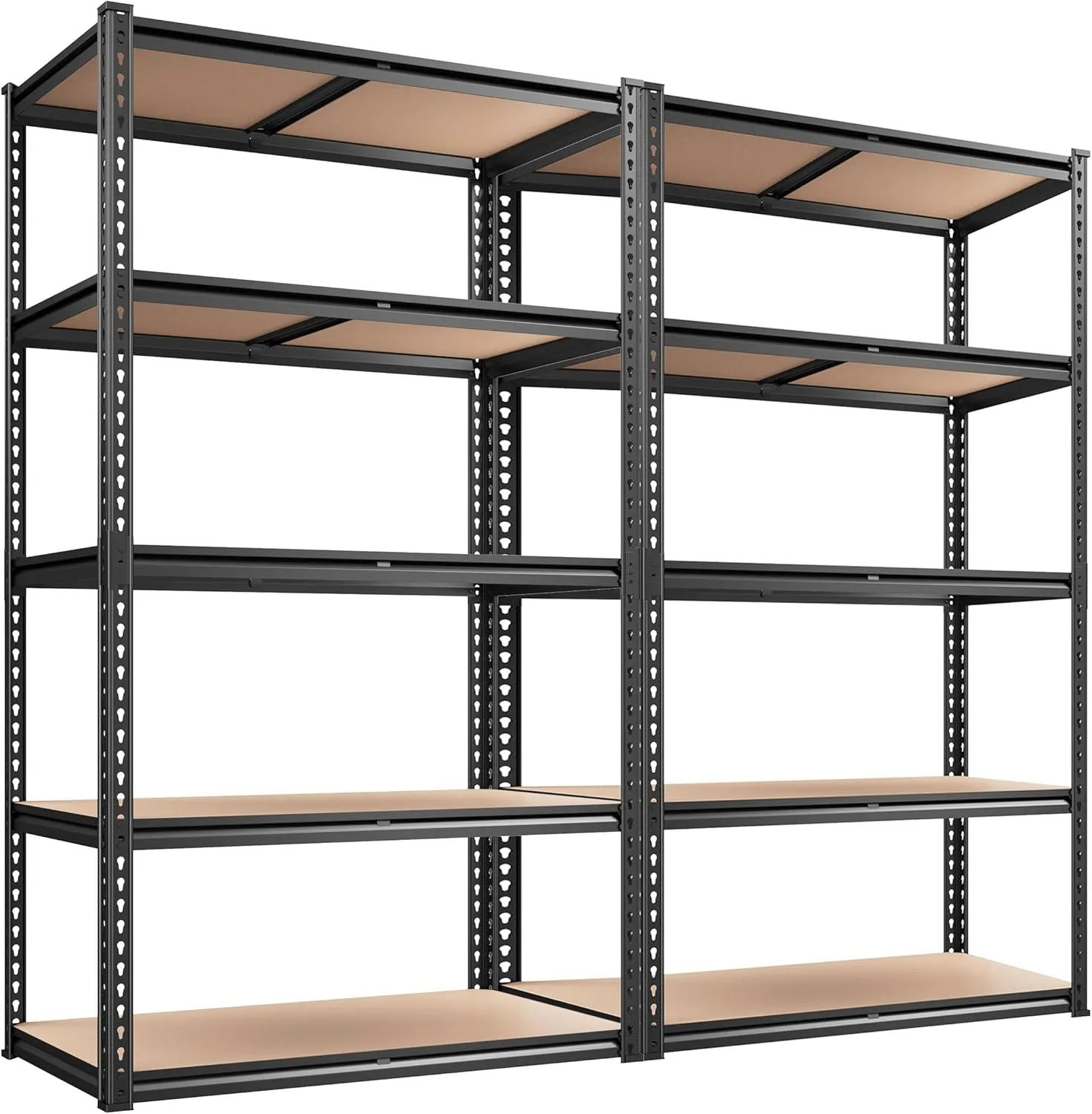 REIBII 5-Tier Heavy Duty Adjustable Metal Shelving Unit, 72" H x 35.55" W x 16" D, 2020LBS Capacity, Garage, Pantry, Closet, Industrial Style