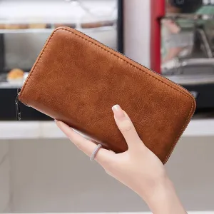 RFID Blocking PU Leather Accordion Wallet – Multi-Slot Card Holder