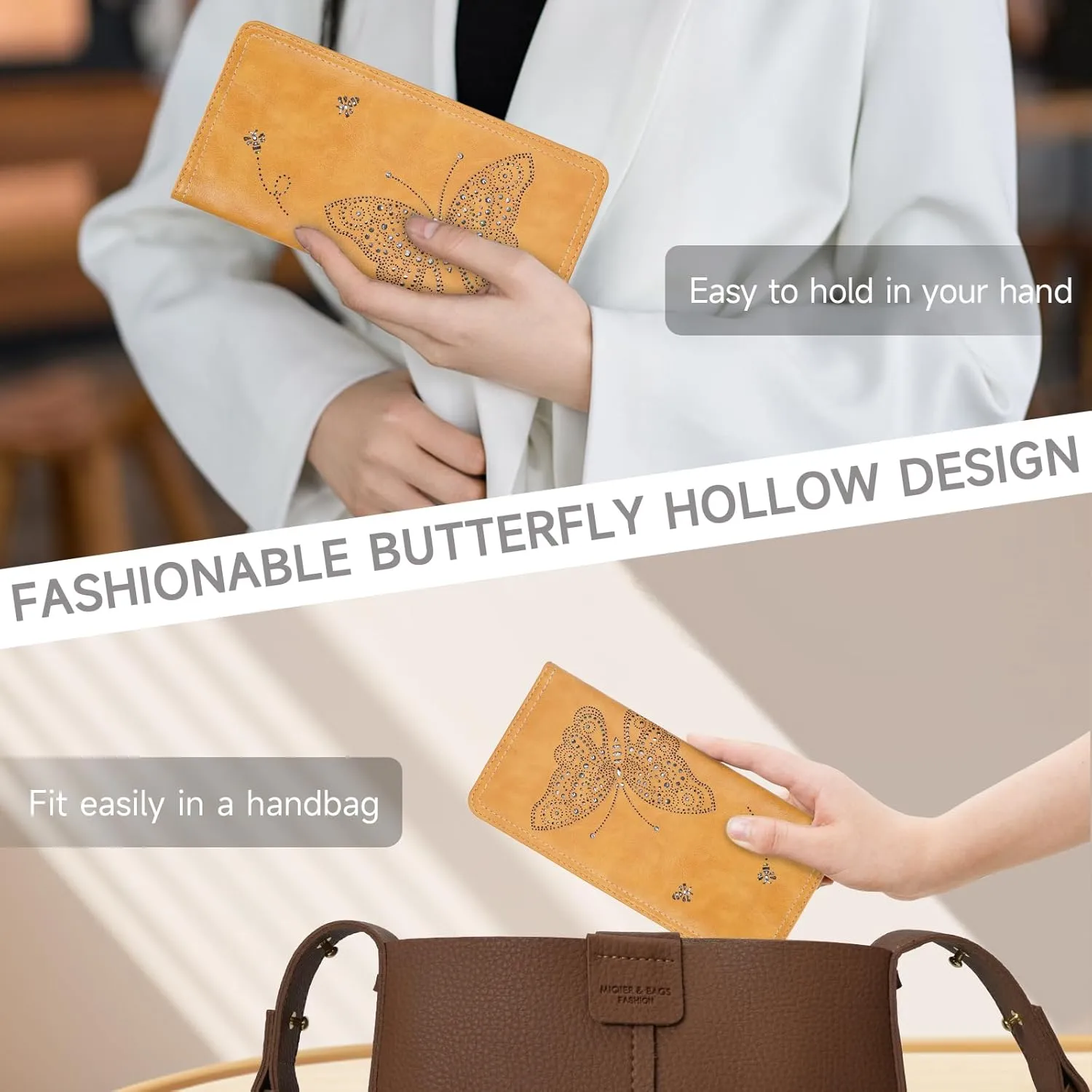 RFID Wallet Women Ultra Slim Thin Womens Wallet Compact Clutch Long Ladies Wallet for Women YELLOW