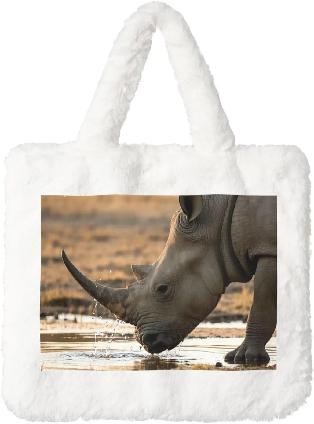 rhino Plush Handbag,Soft Plush Bag,A Must-Have Cute Bag for Women When Going Out