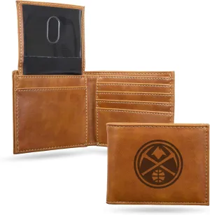 Rico Industries NBA Laser Engraved Billfold Wallet Laser Engraved Bill-fold Wallet - Slim Design - Great Gift