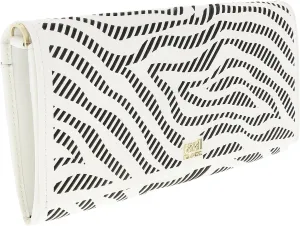 ROBERTO CAVALLI GQLPA4 B20 White/Black Audrey 8 Long Size Wallet W/Strap for Womens