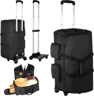 Rolling Garment Bags for Travel, Garment Bag with Wheels, Convertible Garment Duffel bag, Carry On Garment Bag with Shoe Pouch, Rolling Duffel Bag with Detachable Trolley