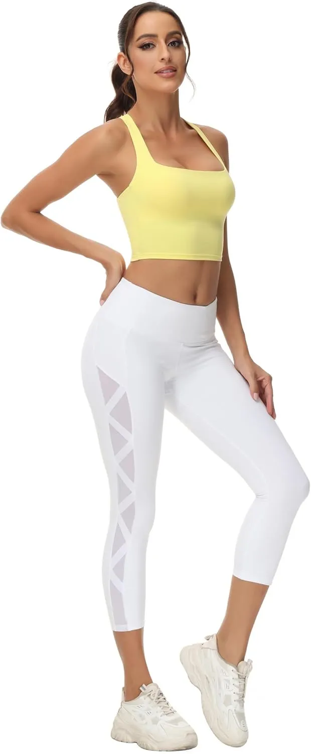 romansong Strappy Yoga Sports Bras for Women Padded Criss-Cross Back Tank Tops