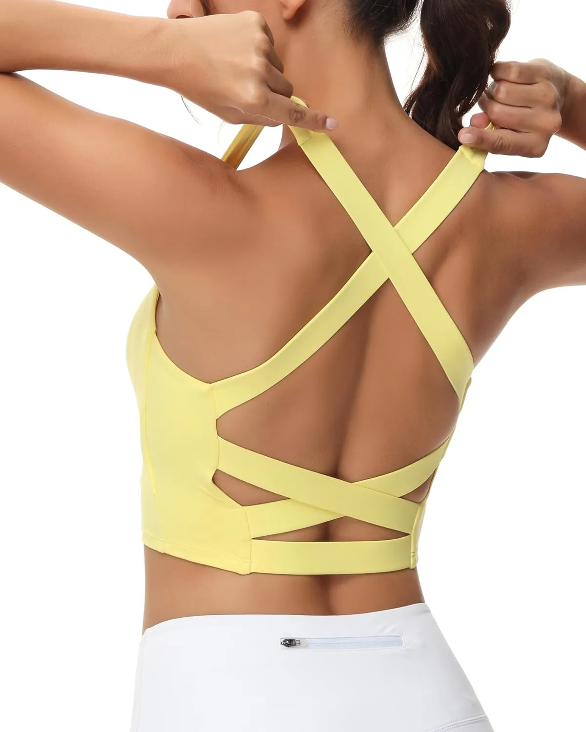 romansong Strappy Yoga Sports Bras for Women Padded Criss-Cross Back Tank Tops