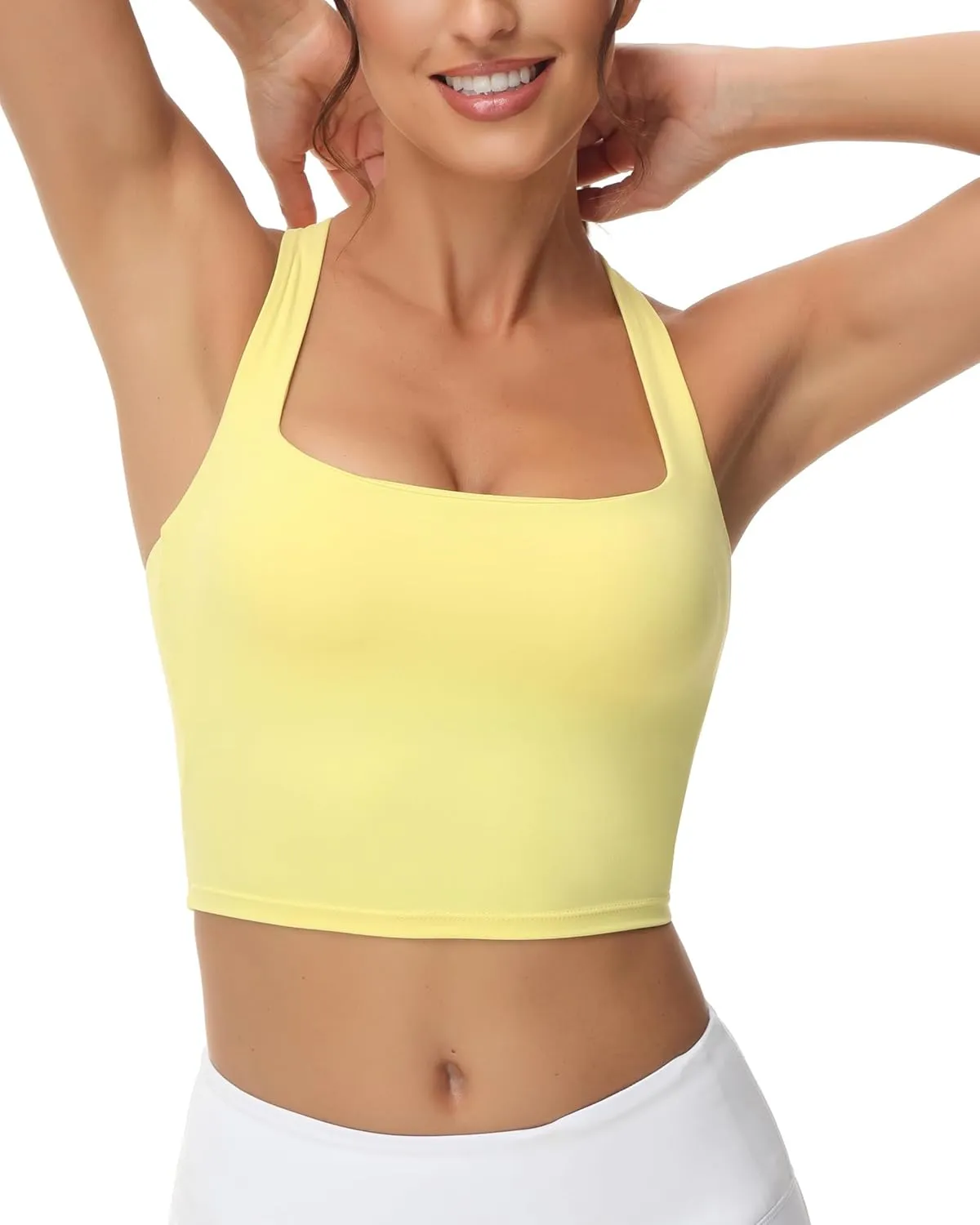 romansong Strappy Yoga Sports Bras for Women Padded Criss-Cross Back Tank Tops