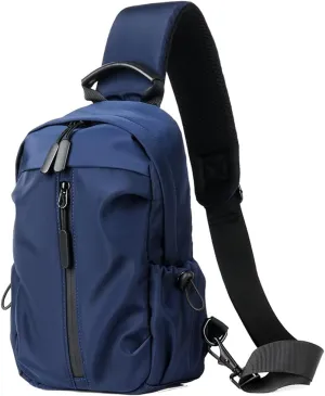 ROUROU Chest Bag for Men Large Capacity Crossbody Bag Hiking Shoulder Bag Breathable for Outdoors with USB Charger Port