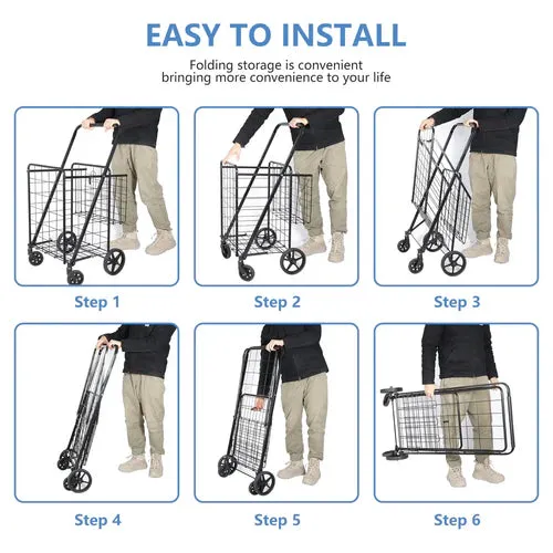 Royaleva Portable Shopping Cart for Easy Errands and Groceries