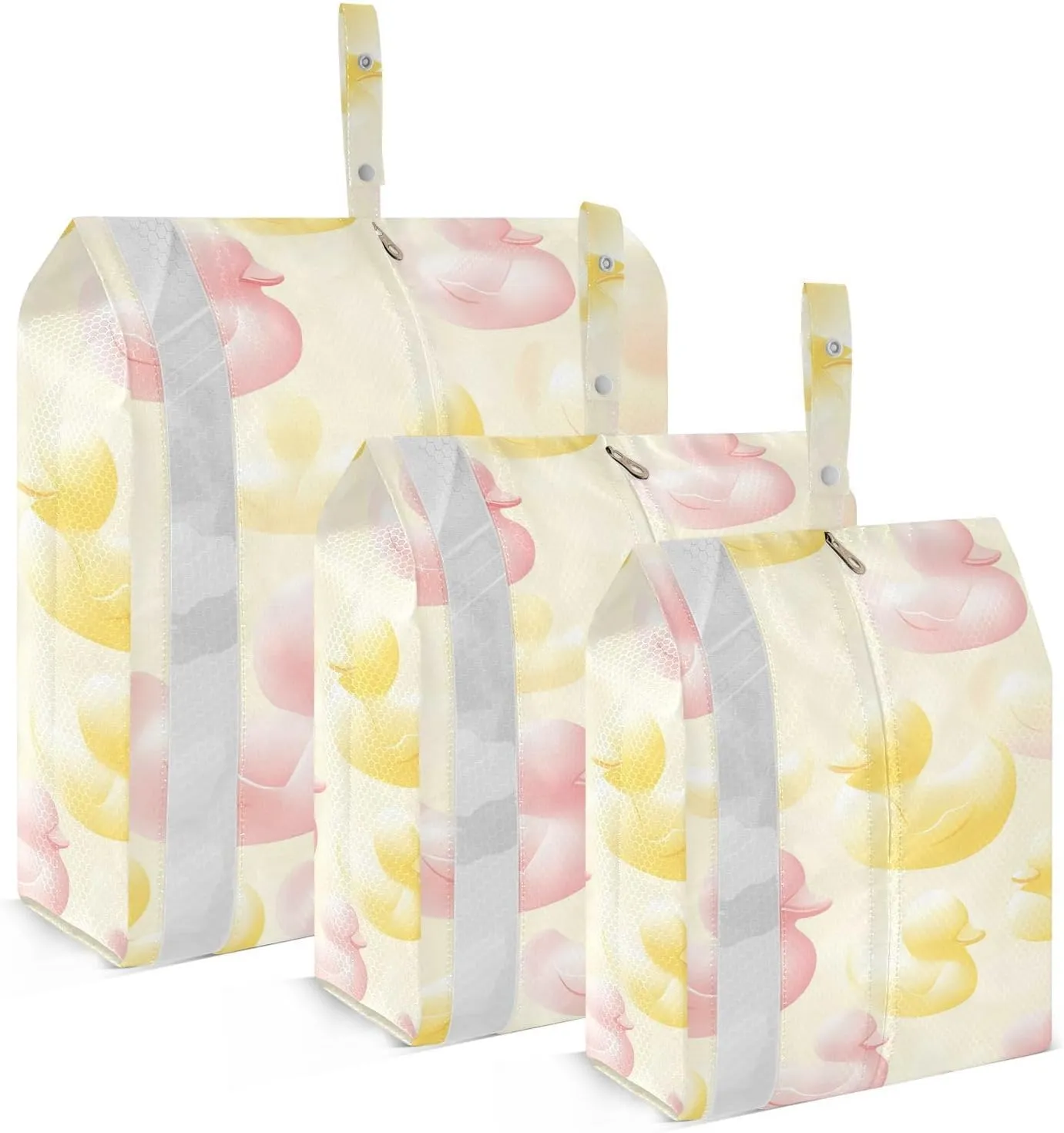 Rubber Ducks Travel Storage Bag with Lanyard - Portable Lightweight Classified Storage Bag with Zipper, Dust and Waterproof Travel Packing Cube for Suitcase,3 Pieces