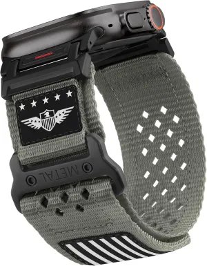 Rugged Nylon Band for Apple Watch Ultra 2 Bands for Men 49mm 46mm 45mm 44mm 42mm,Breathable Stars-Stripes Flag Wristband Workout Athletic Strap for iWatch Bands Ultra Series 10 9 8 7 6 5 4 3 SE/Ultra2