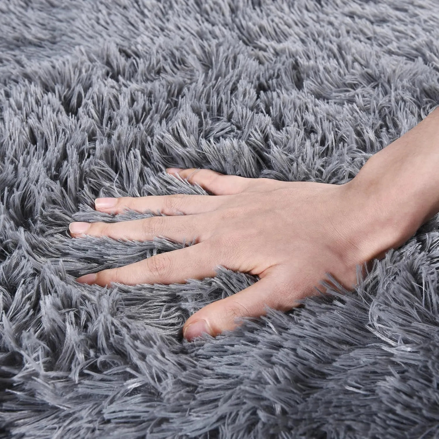 Rugs for Living Room, Area Rug 6x9 Fluffy Rug Carpet, Soft Shaggy Modern Floor Rug for Kids Boys Girls Bedroom, Plush Fuzzy Dorm Rug for Home Decor Aesthetic, Grey