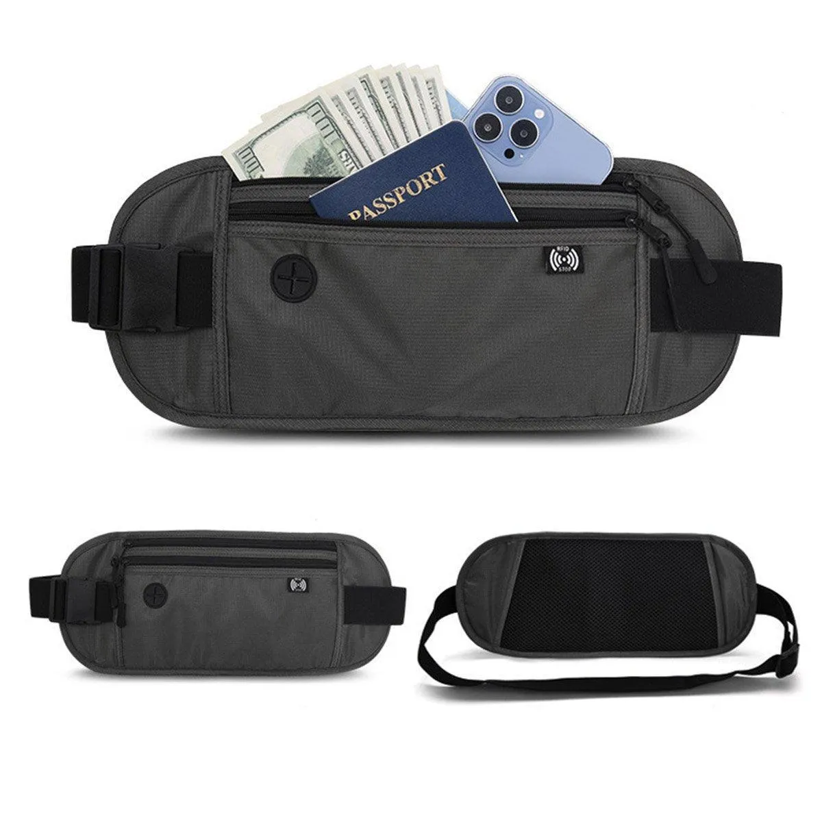 Running Hiking Sport Bum Bag Travel Phone Money Fanny Pack Waist Belt Zip Pouch