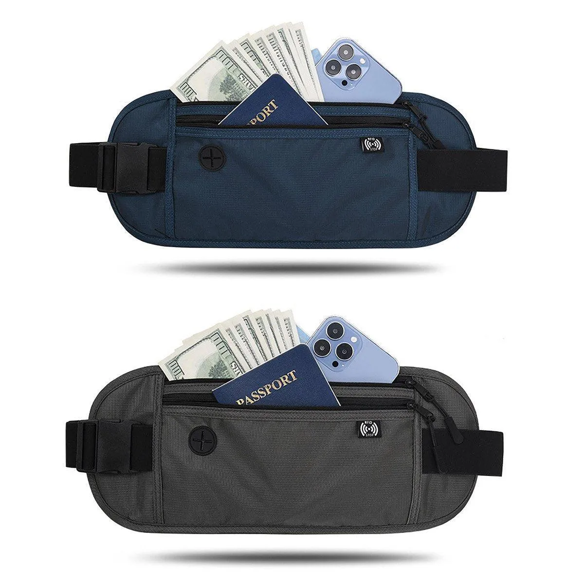 Running Hiking Sport Bum Bag Travel Phone Money Fanny Pack Waist Belt Zip Pouch