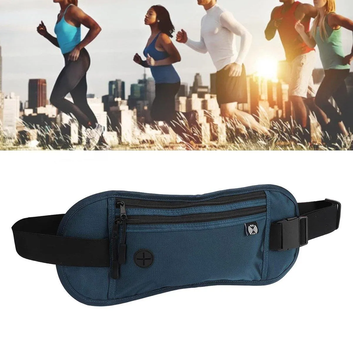 Running Hiking Sport Bum Bag Travel Phone Money Fanny Pack Waist Belt Zip Pouch