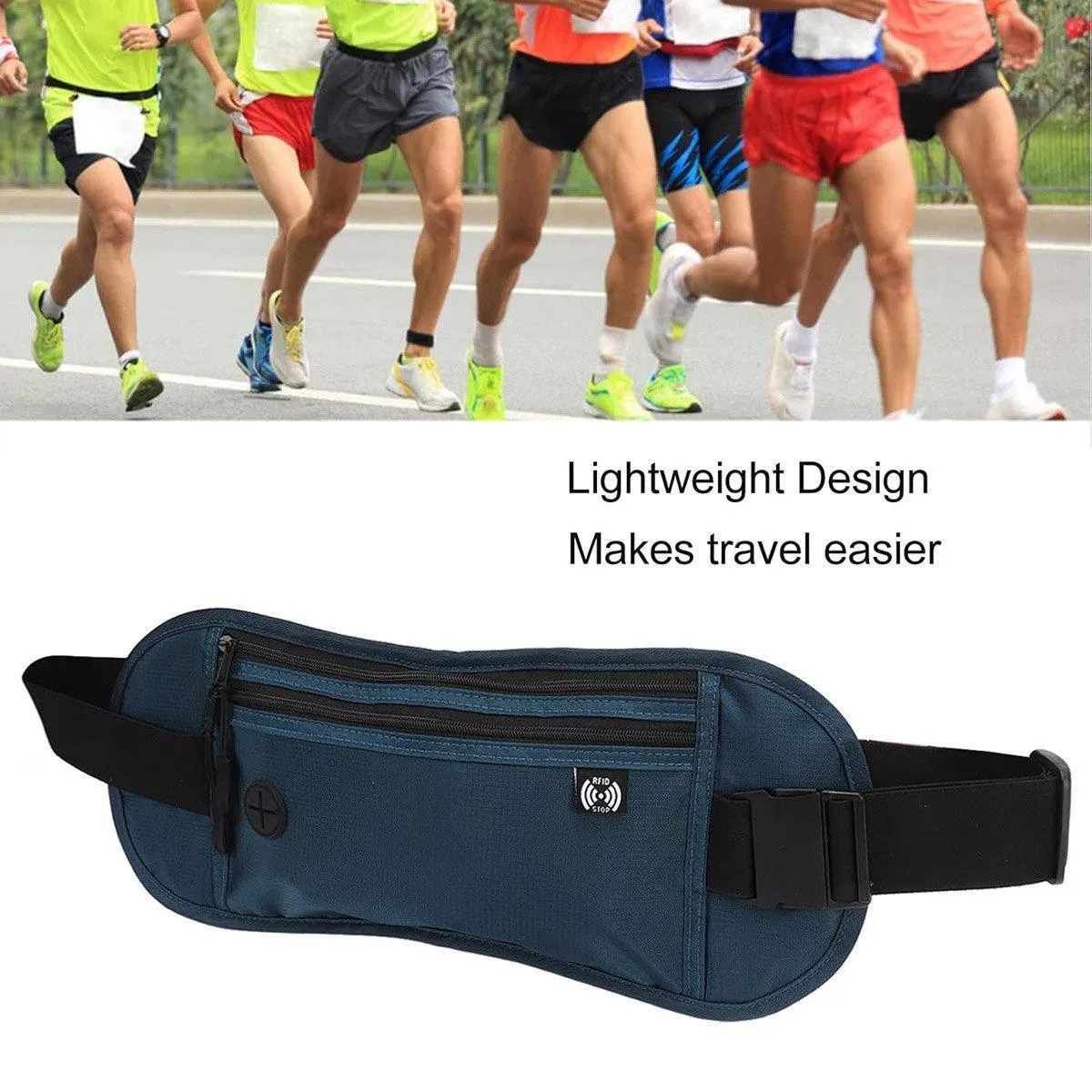 Running Hiking Sport Bum Bag Travel Phone Money Fanny Pack Waist Belt Zip Pouch