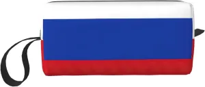 Russian Flag print Travel Cosmetic Bag Gifts for Women Portable Make Up Bags for Women Mother Sister