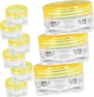 SAFIGLE 24 Pack Square Bottom Facial Cream Containers Wide Mouth Travel Jars Plastic Storage Lids