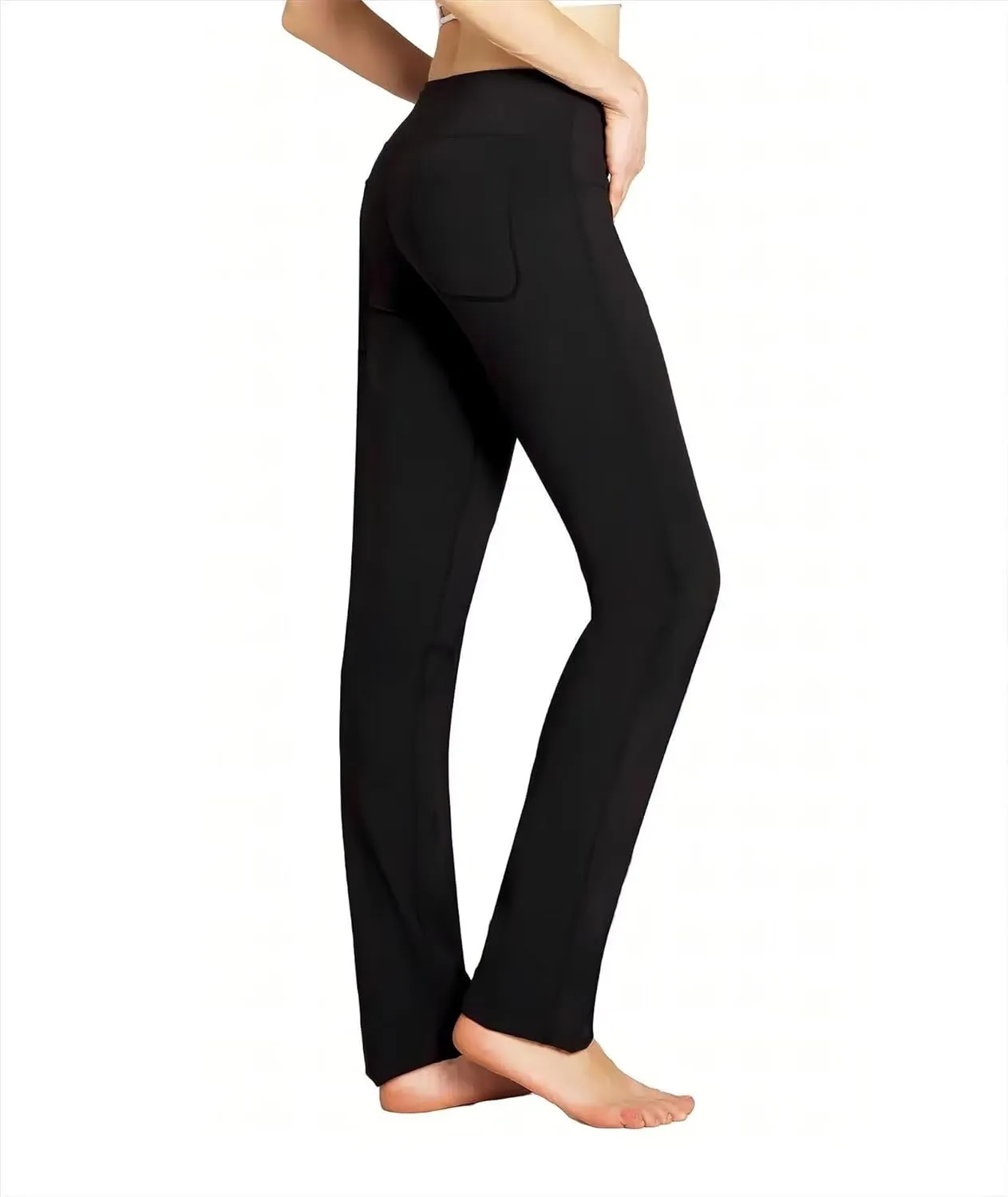 Safort Women's Yoga Pants Straight Leg Yoga Dress Pants 28"/30"/32"/34" Long Tall Inseam Stretch Slacks Pocket for Workout