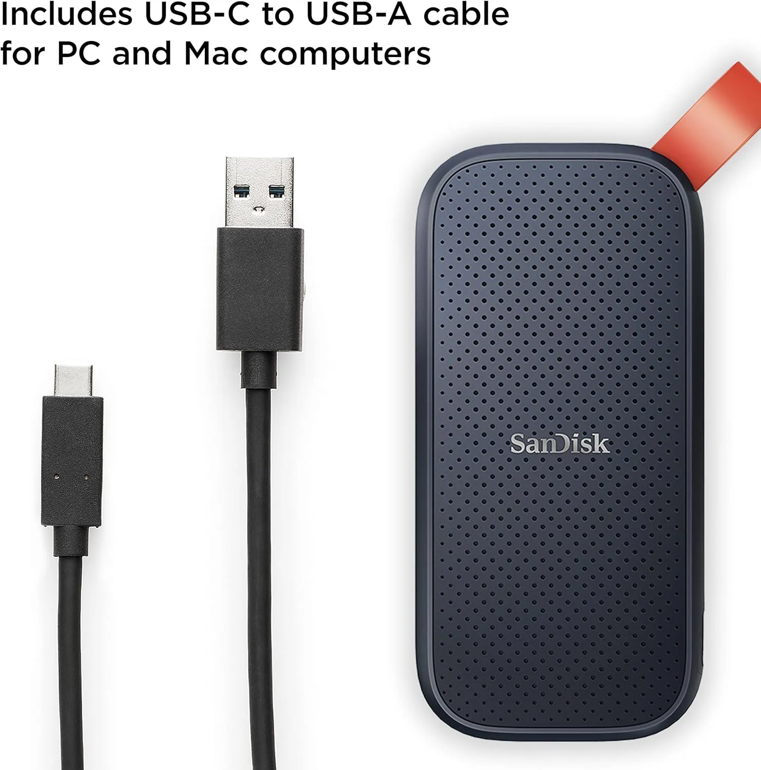 SanDisk 1TB Portable SSD - Up to 800MB/s, USB-C, USB 3.2 Gen 2, Updated Firmware - External Solid State Drive - SDSSDE30-1T00-G26