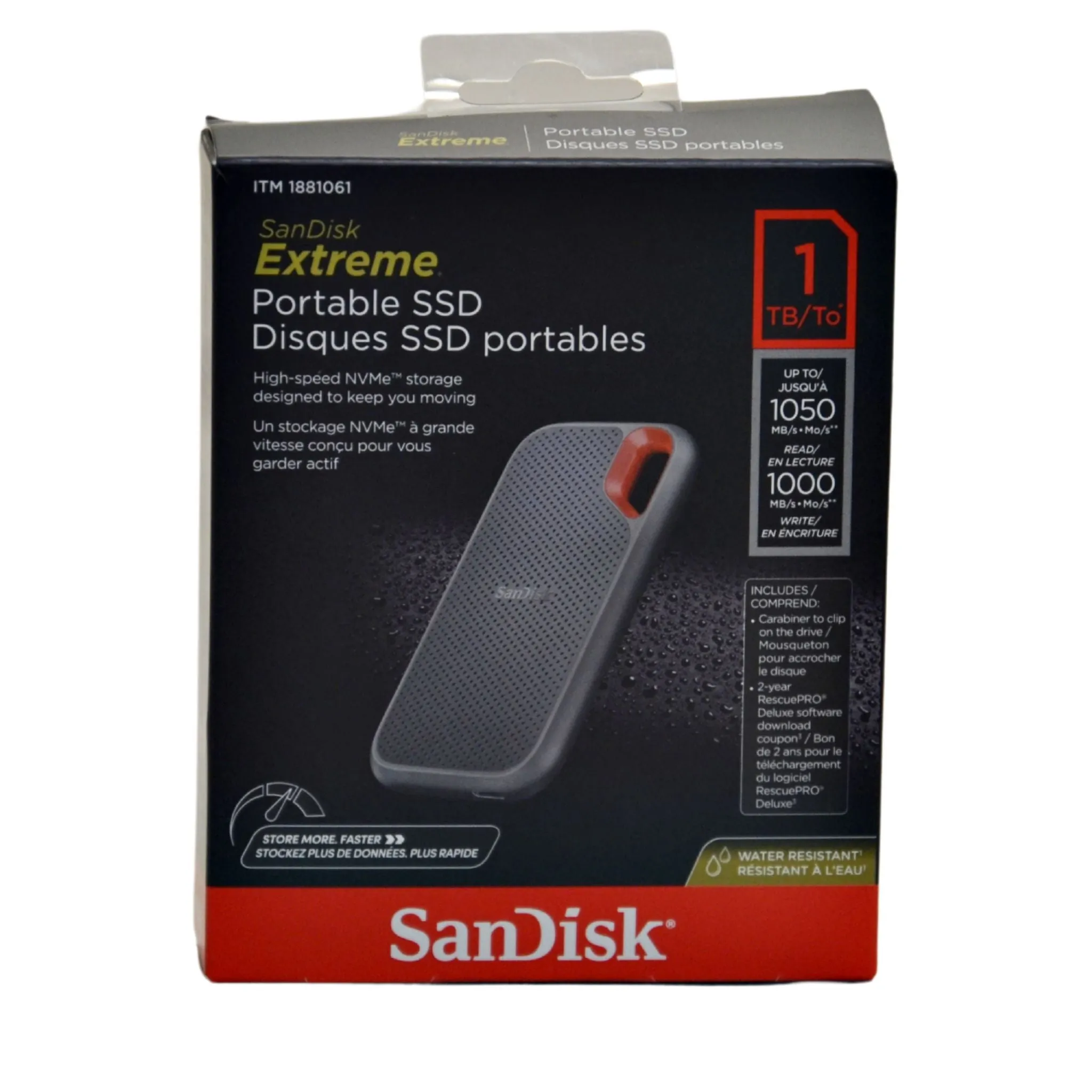 SanDisk Extreme 1TB Portable SSD - Up to 1050MB/s